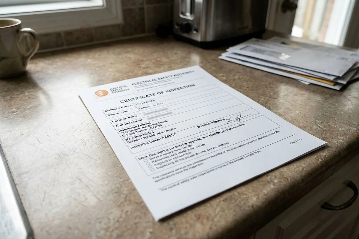 ESA Certificate of Acceptance close-up, brand-colour highlights on key fields